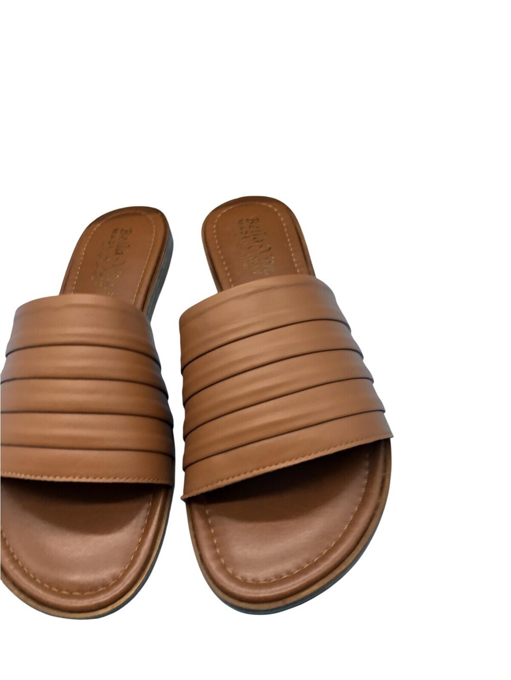 Bella-Vita Rya Italy Shoes Womens Size 9 Brown Leather Slide Sandal Wide